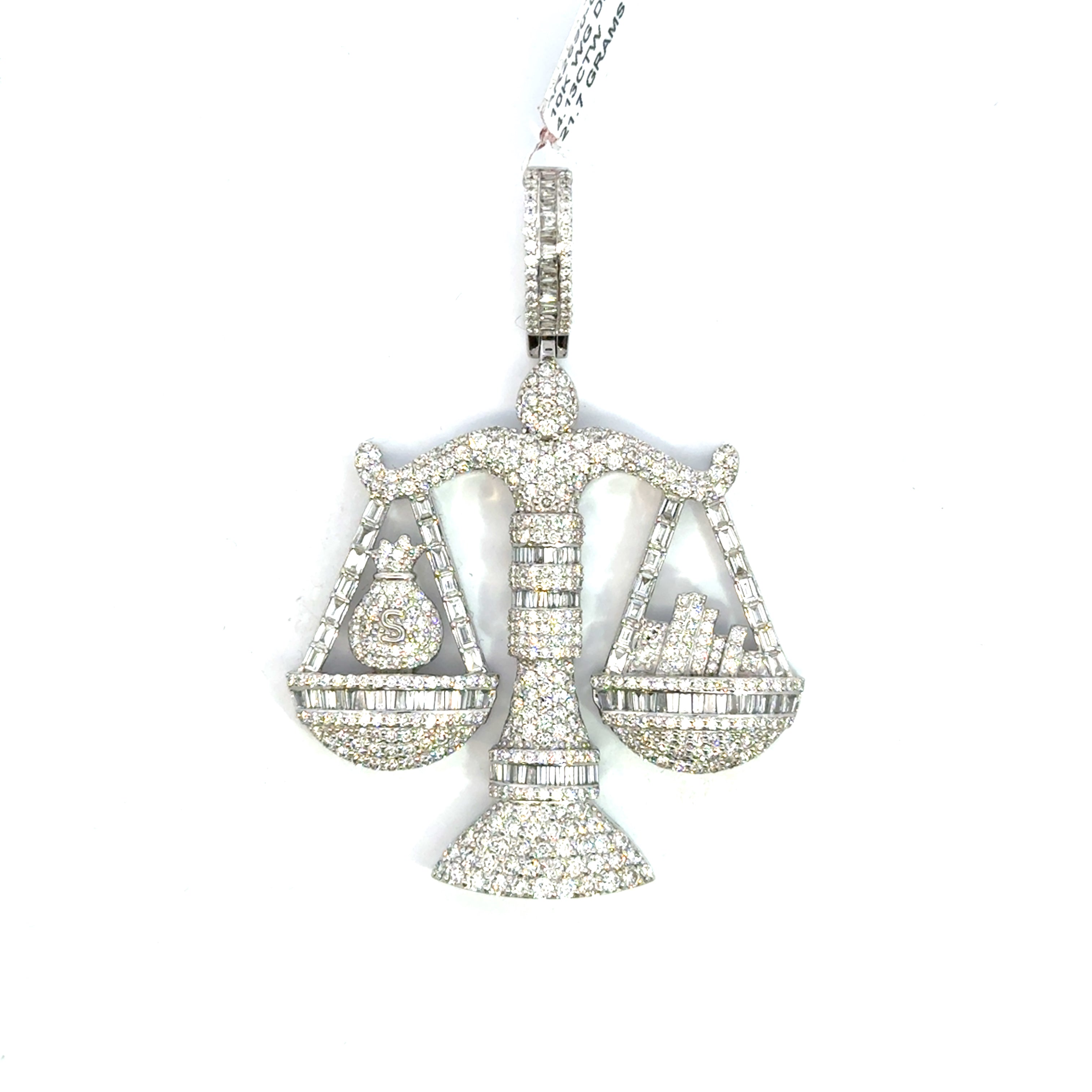 Diamond Scales of Justice Pendant