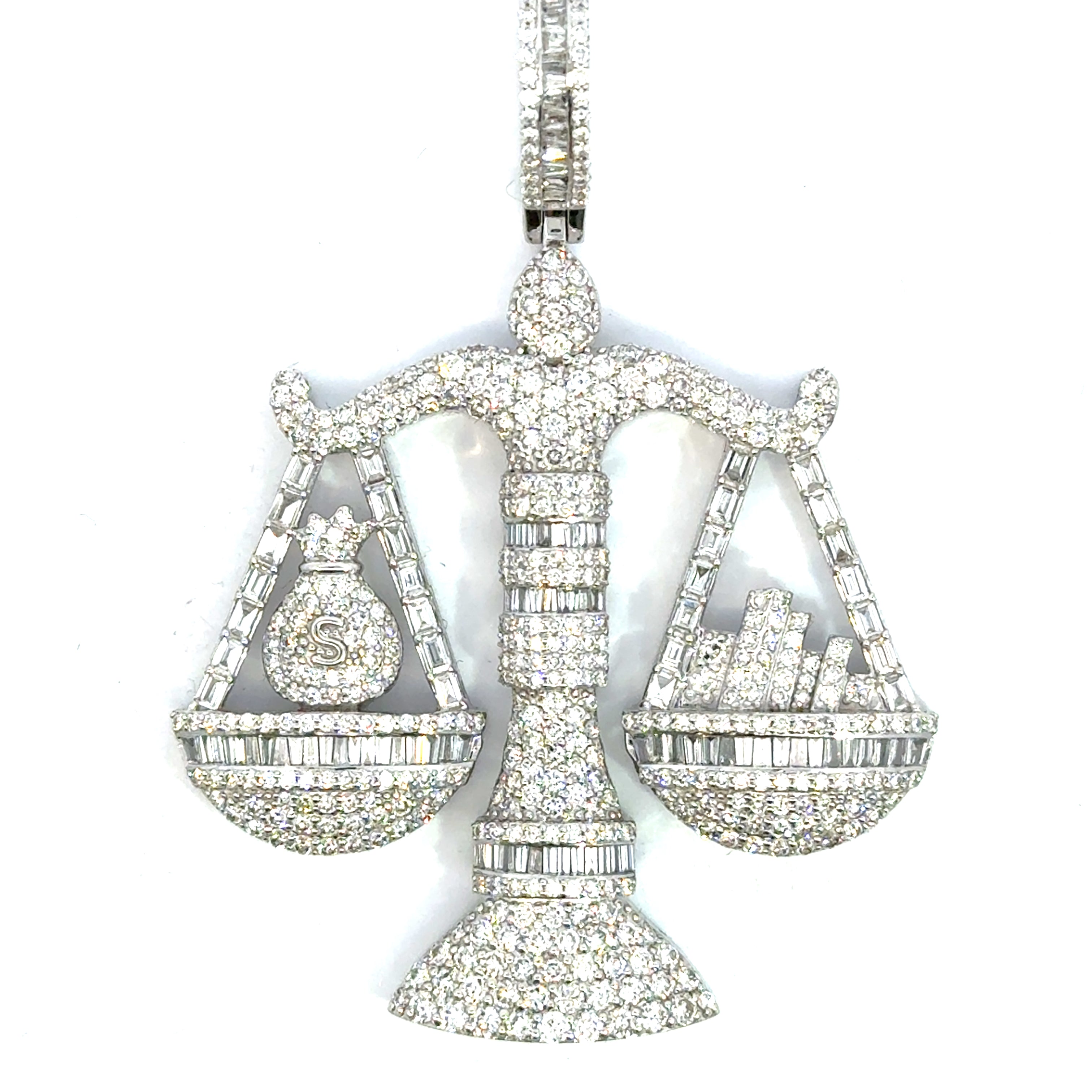 Diamond Scales of Justice Pendant