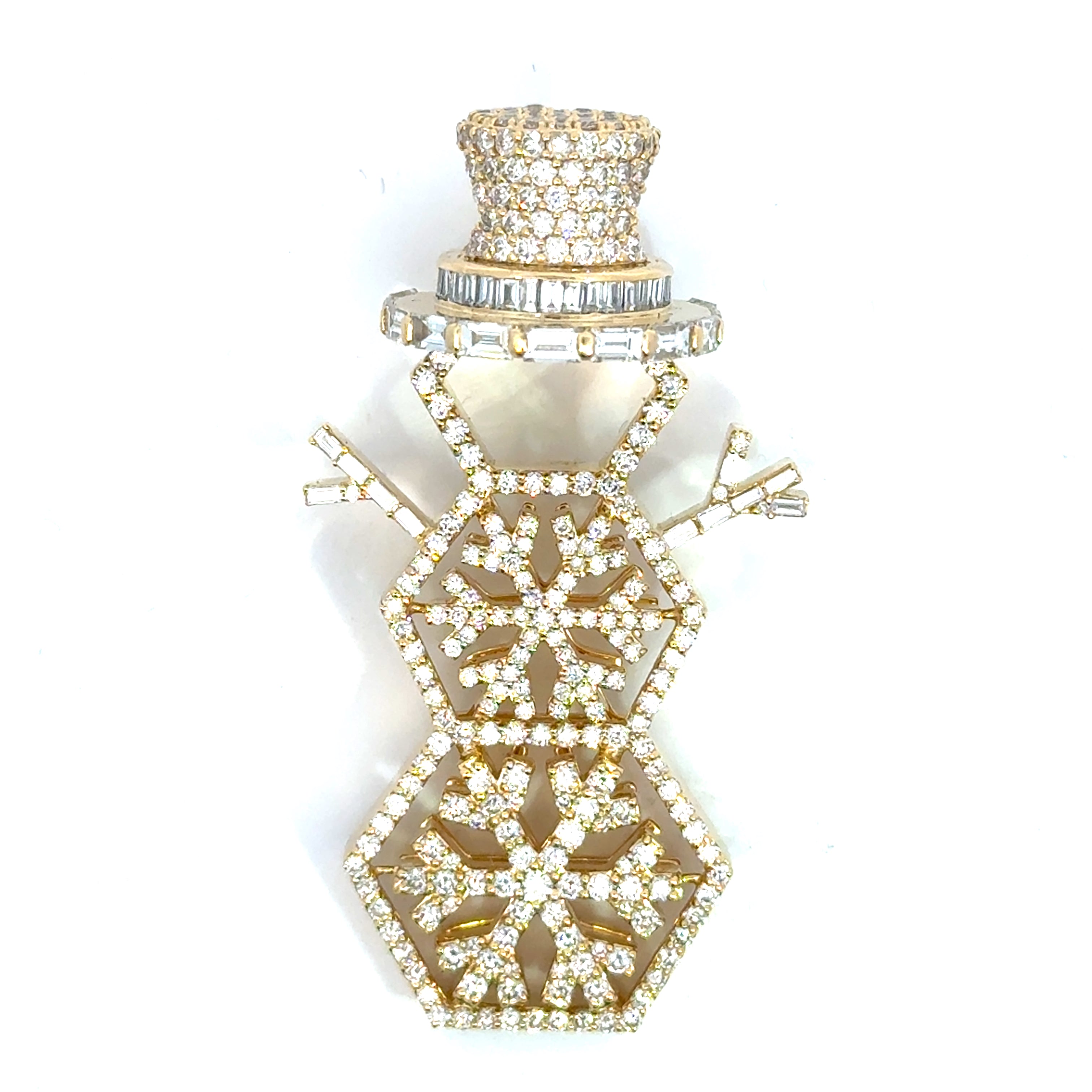 Diamond Snowman Pendant