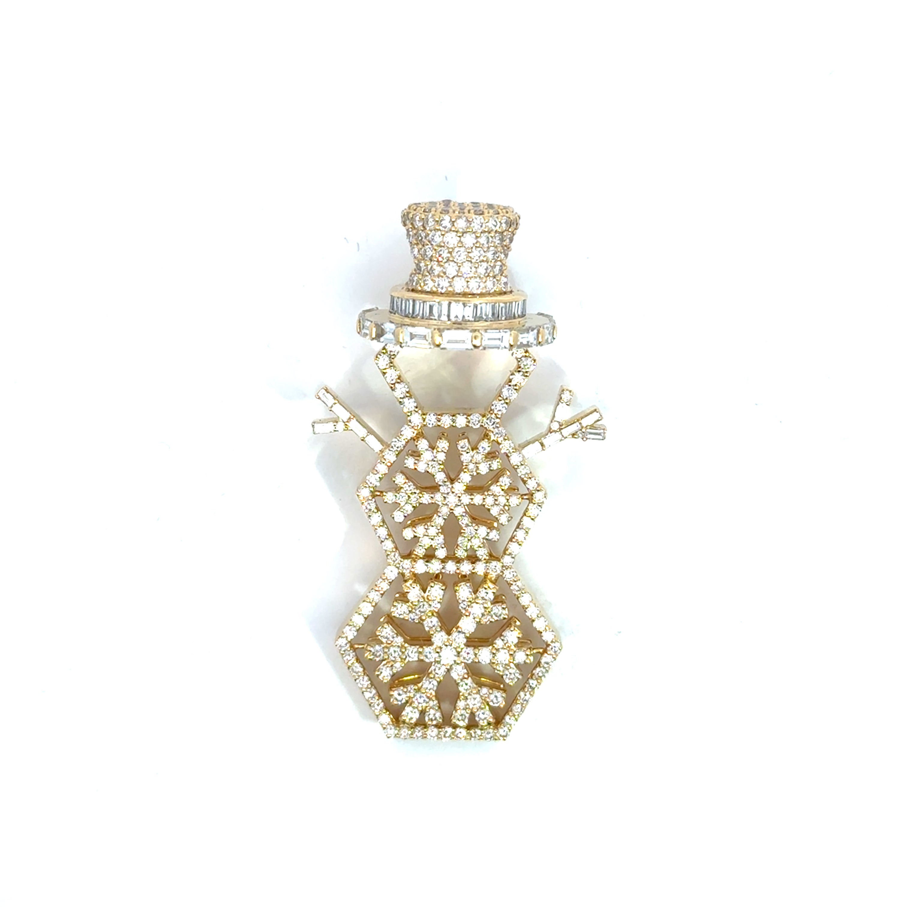 Diamond Snowman Pendant