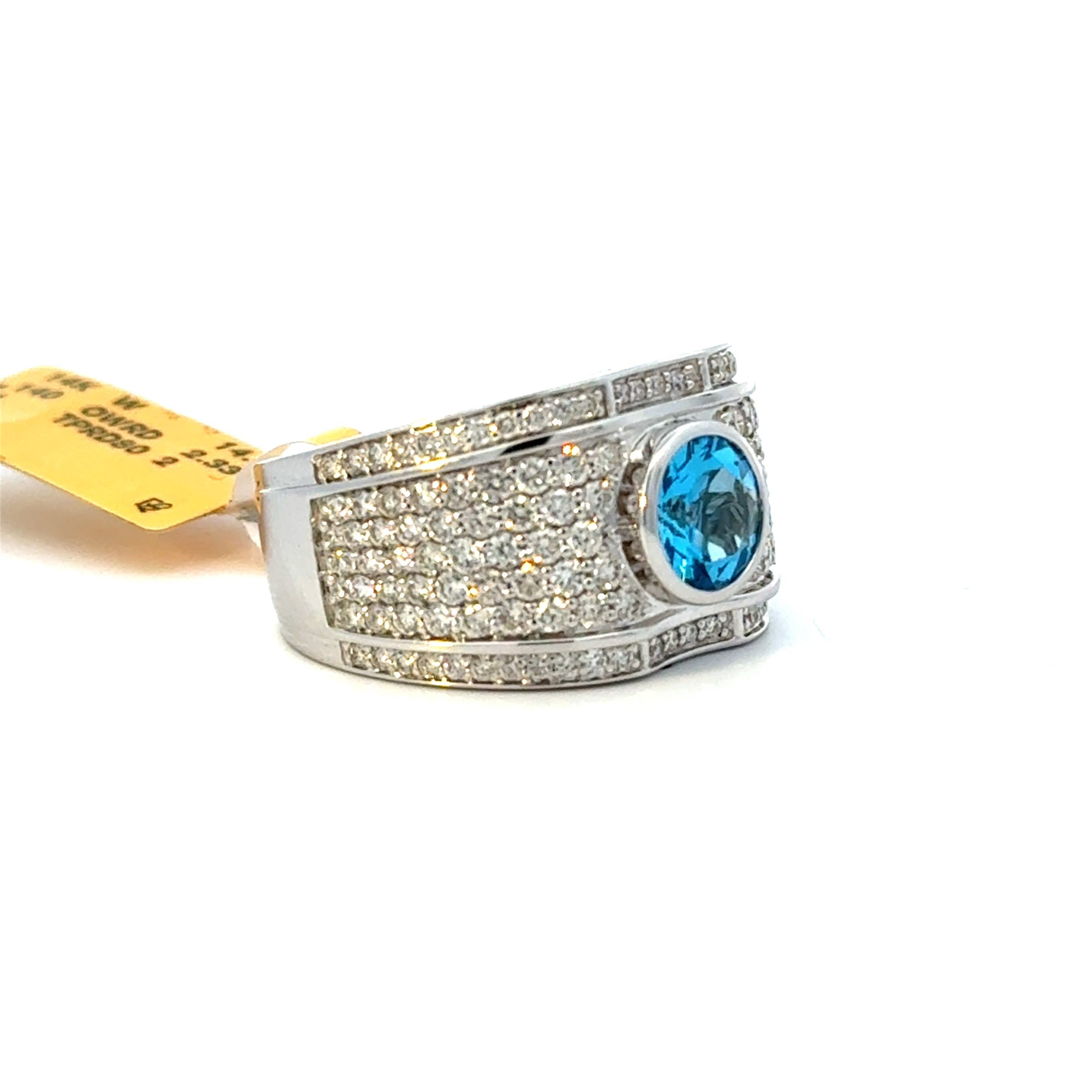 Blue Topaz and Diamond Ring