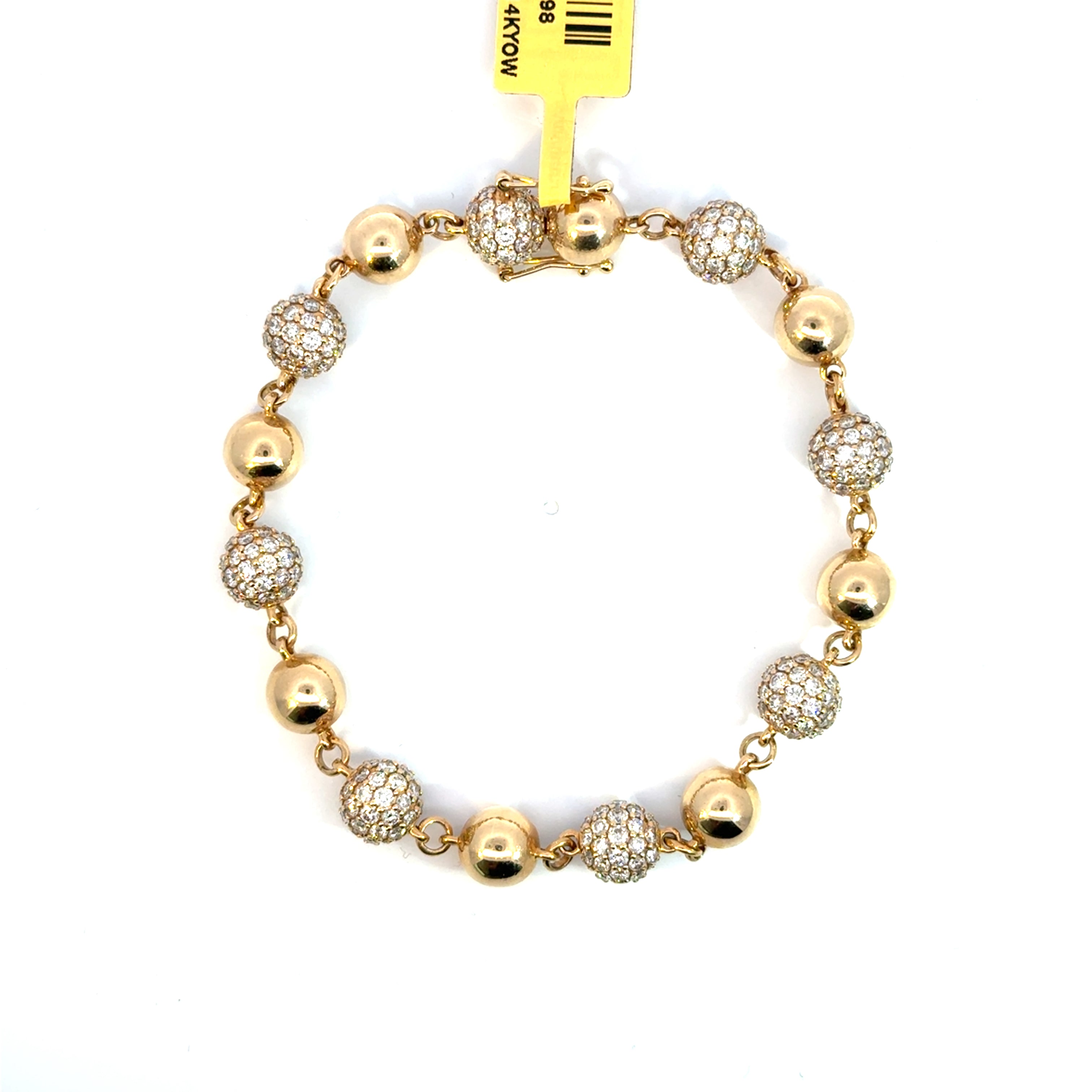 Gold Chain Bracelet with Diamonds