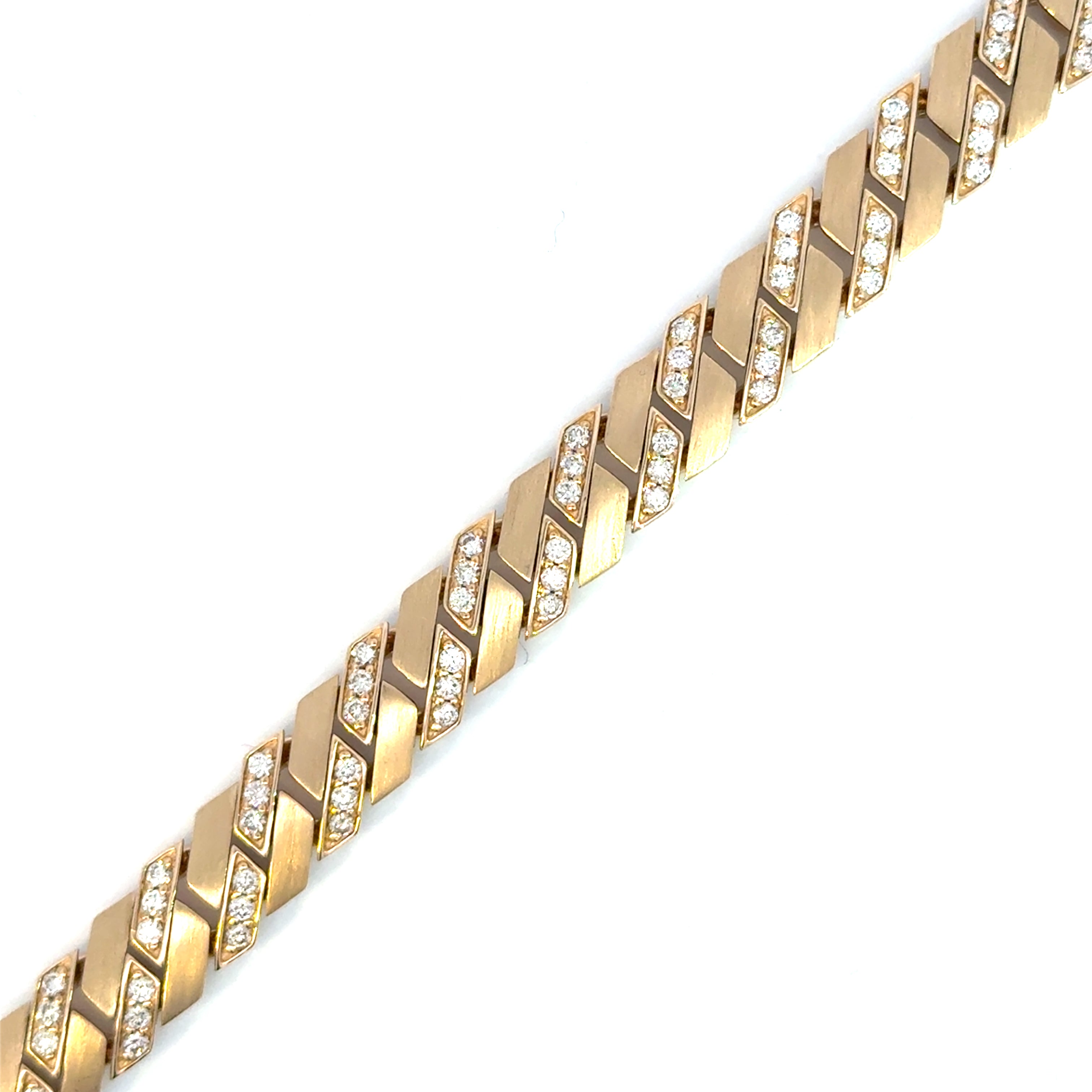 Cuban Bracelet with Round Diamonds and Rubies