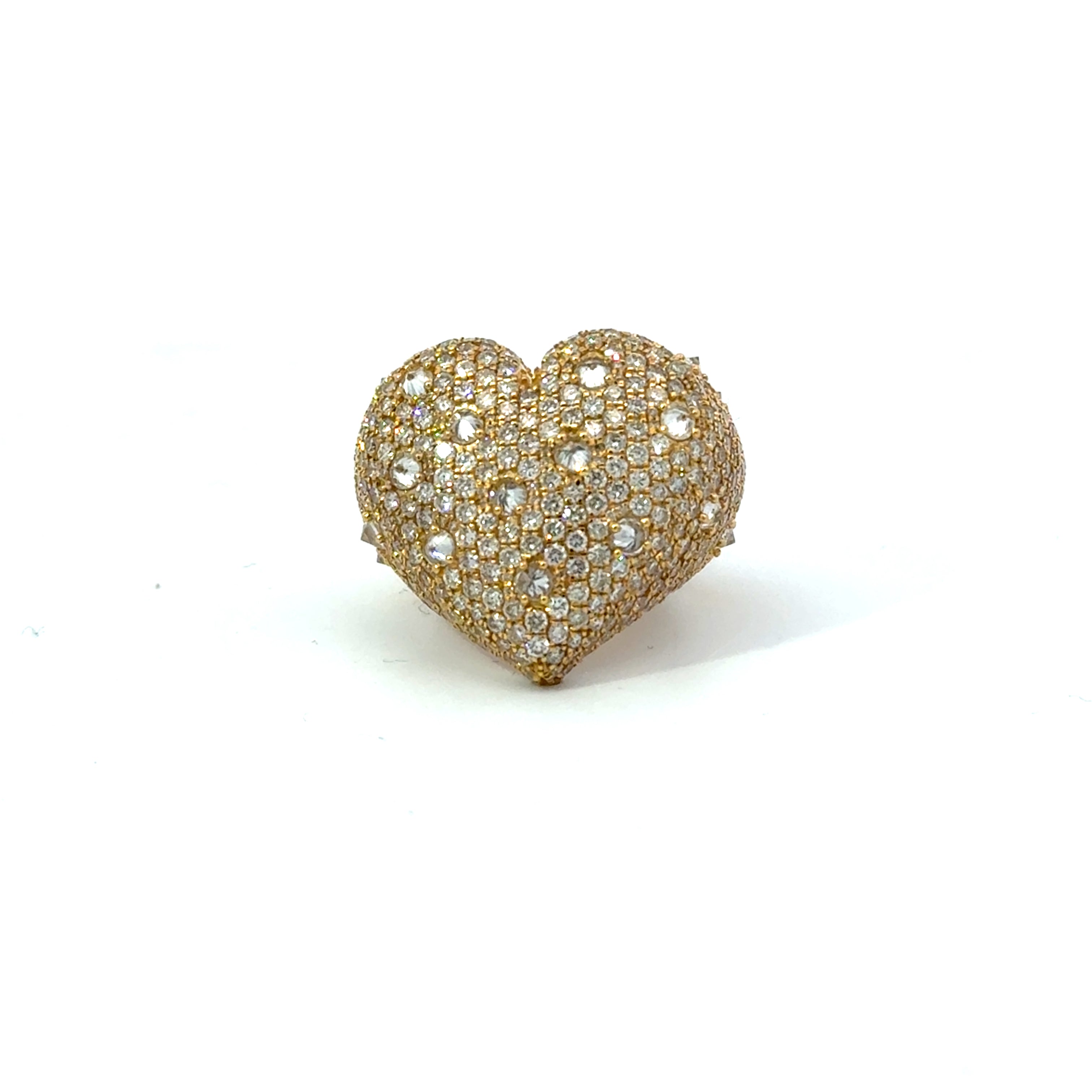 Diamond Heart Ring with Reverse Diamonds