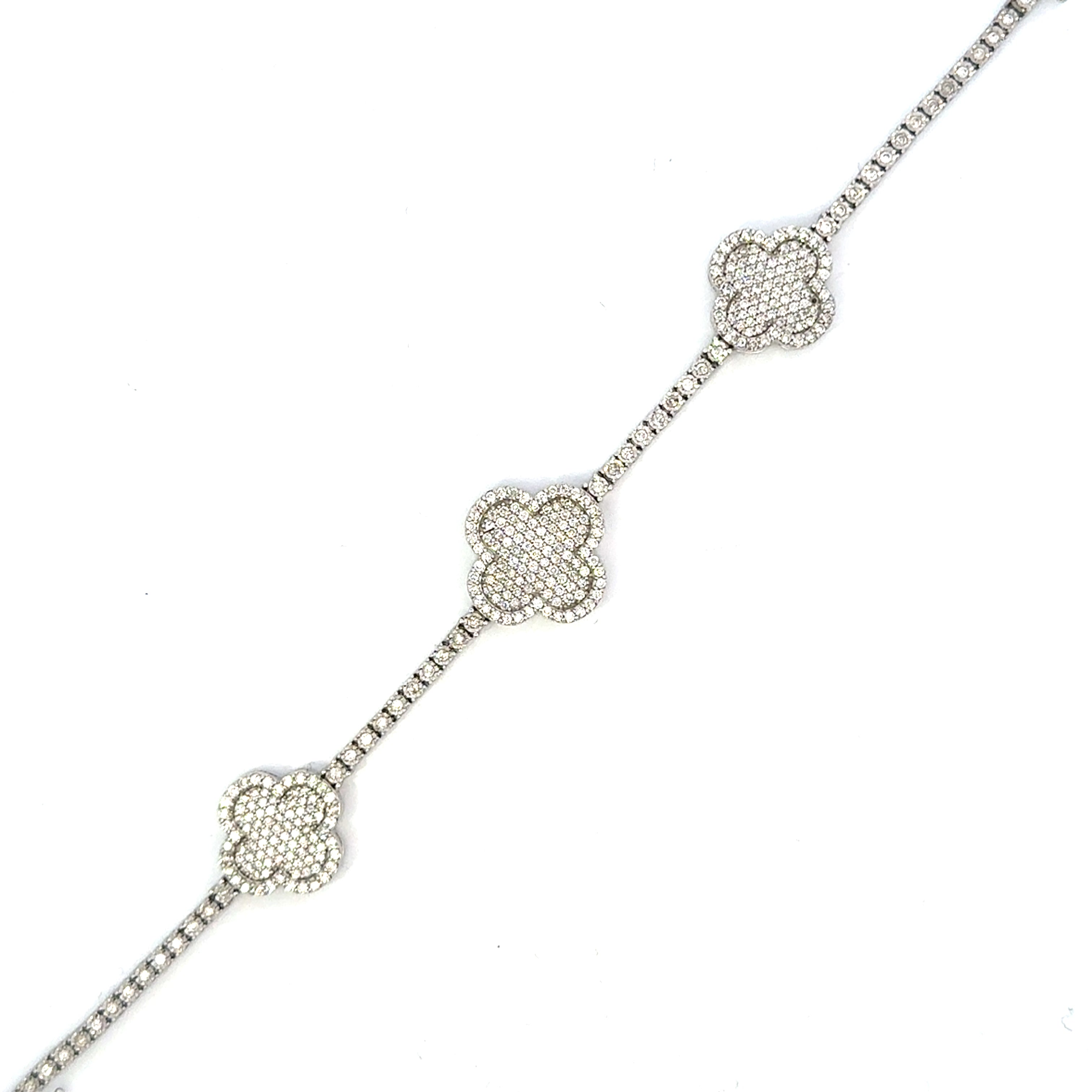 Diamond Clover Tennis Bracelet