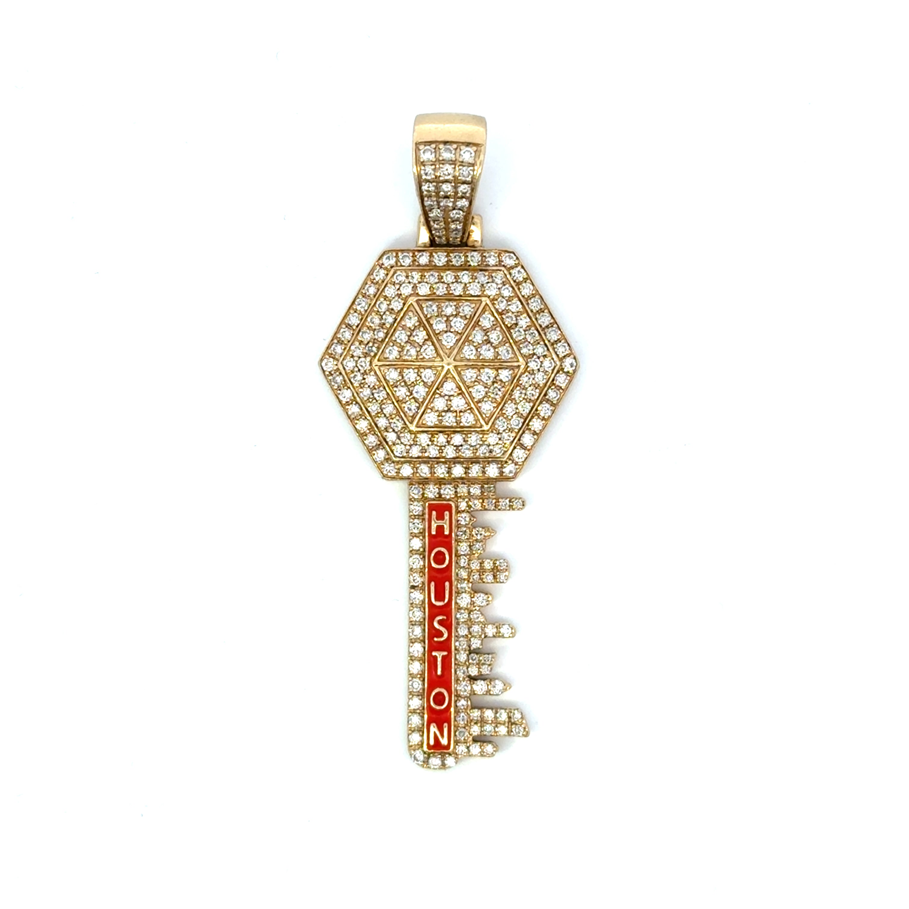 Yellow Gold Diamond 'Houston' Key Pendant