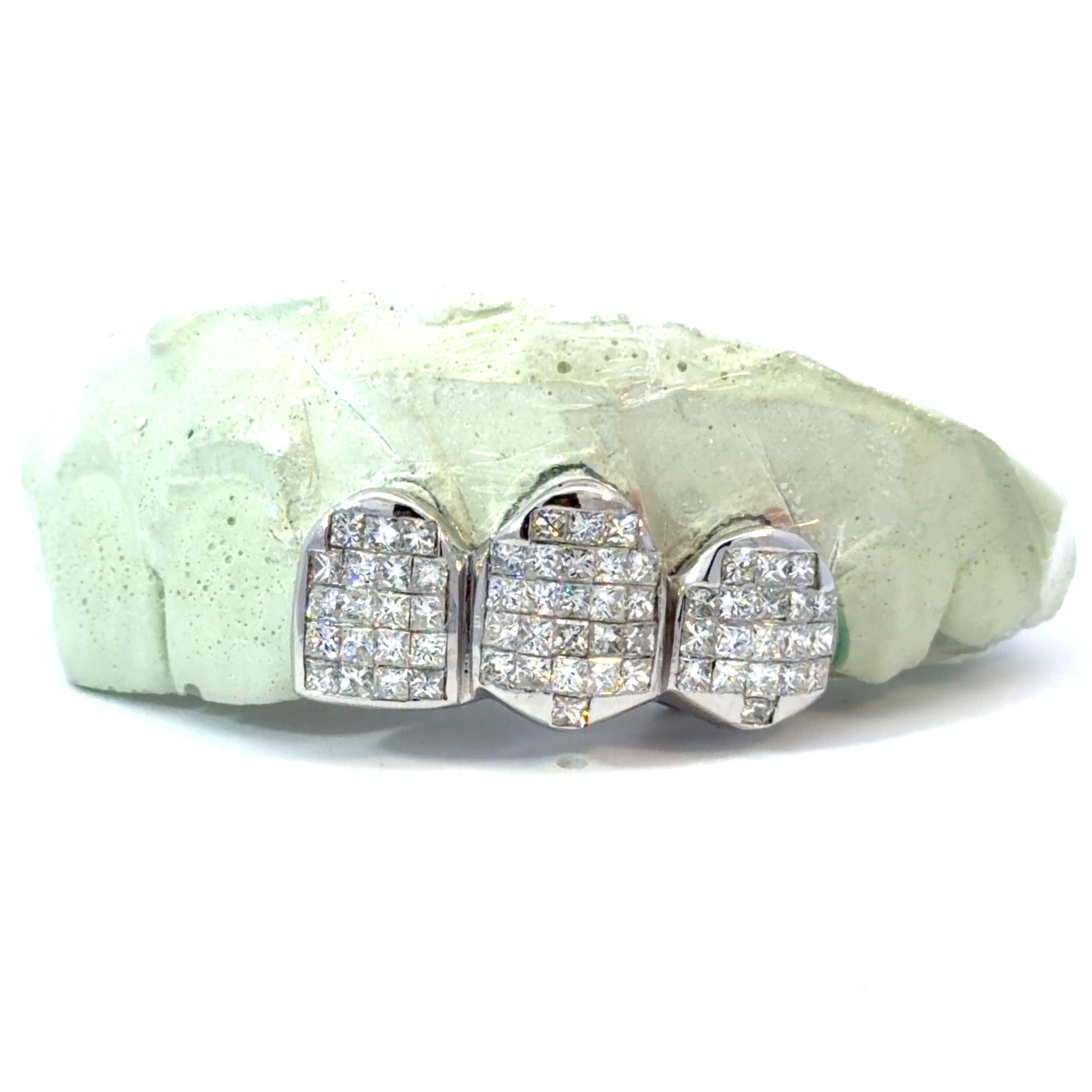 3pc Princess cut Diamond Grill