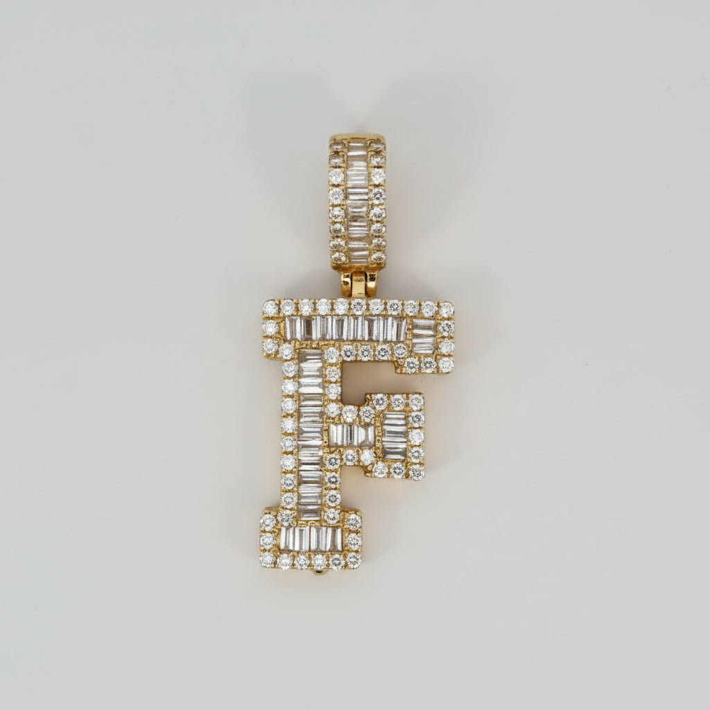 Diamond F Pendant