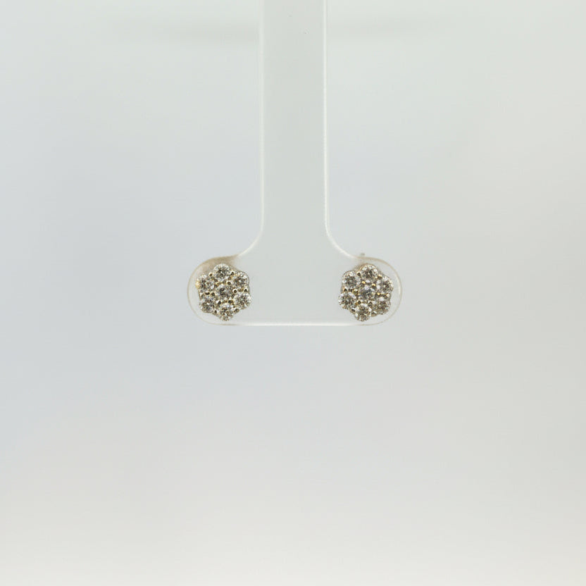 Diamond Flower Earrings
