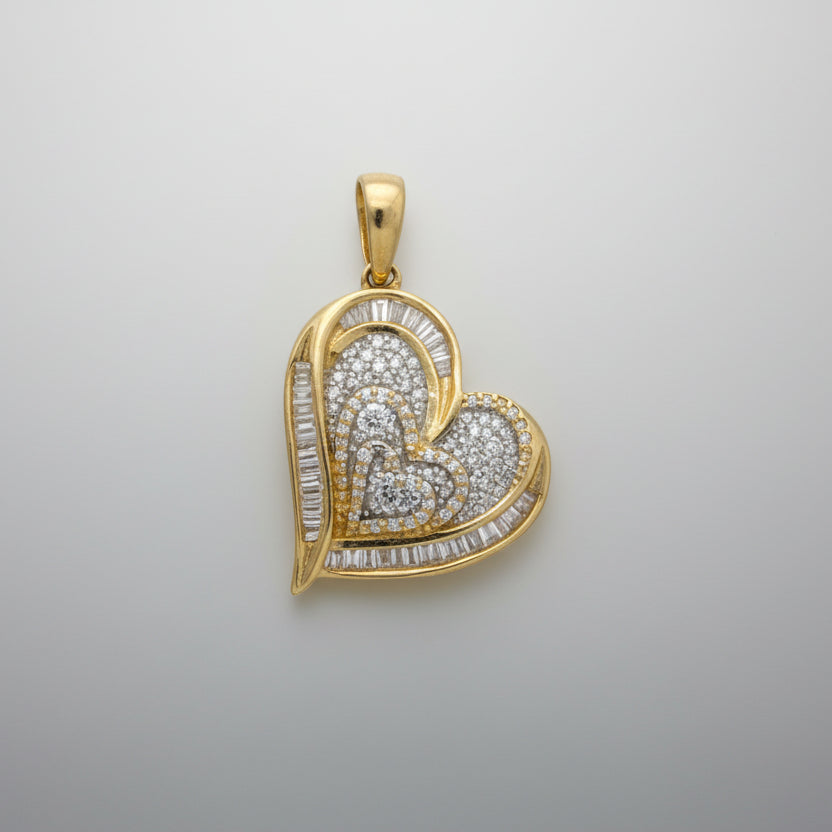 Yellow Gold Diamond Heart Pendant