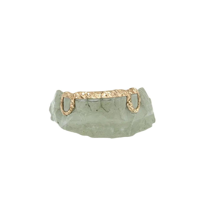 2 Piece + Diamond dust/Cut Front and Back Bar Grillz