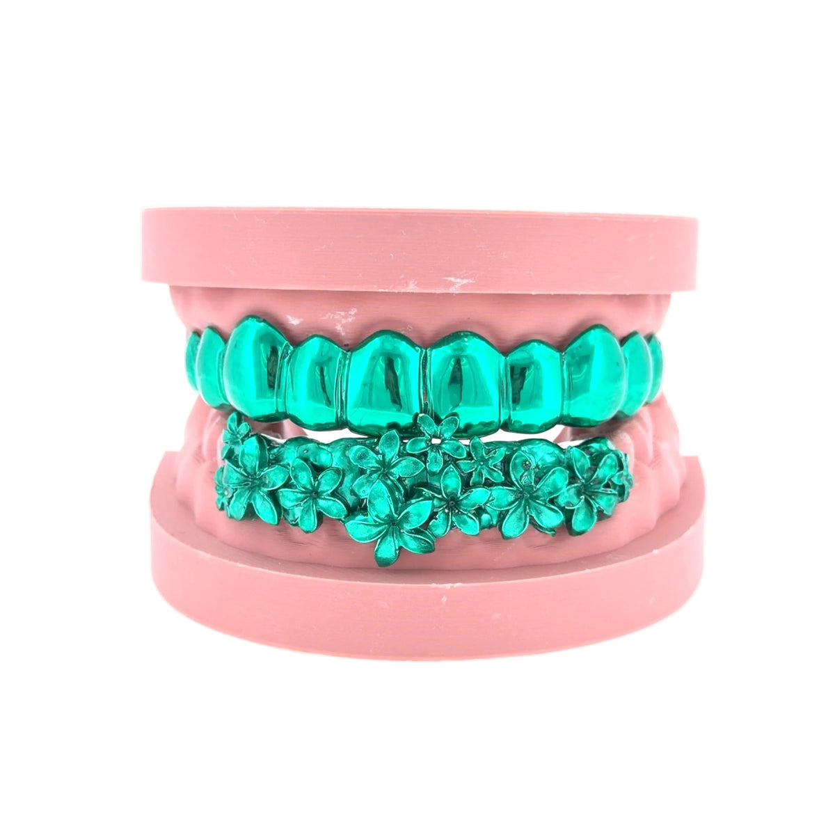 Green Floral Grillz