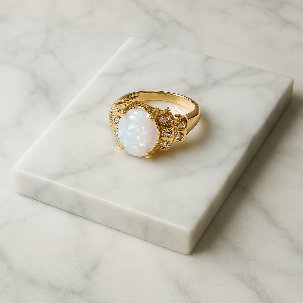 Opal and Diamond Ring
