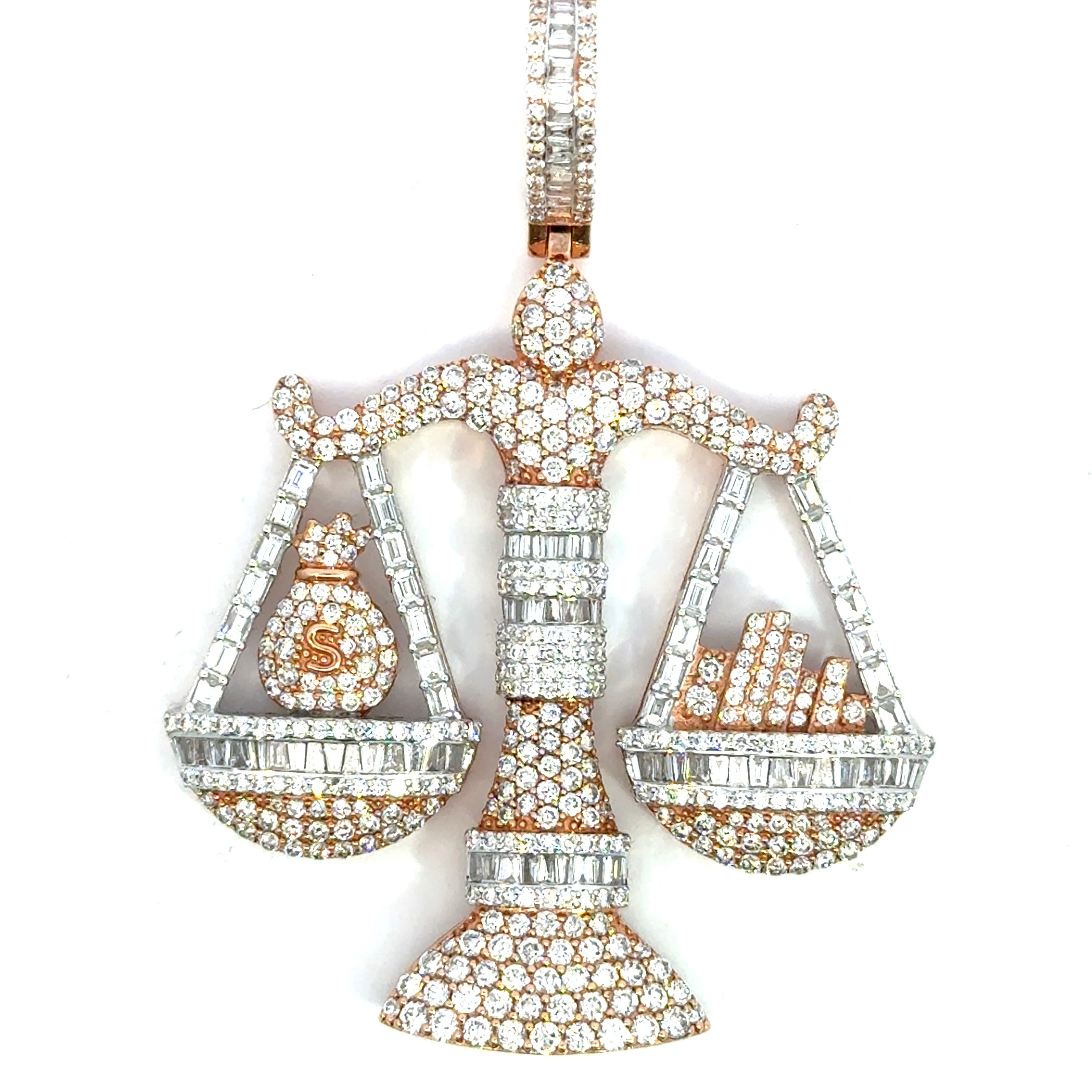 Diamond Scales of Justice Pendant