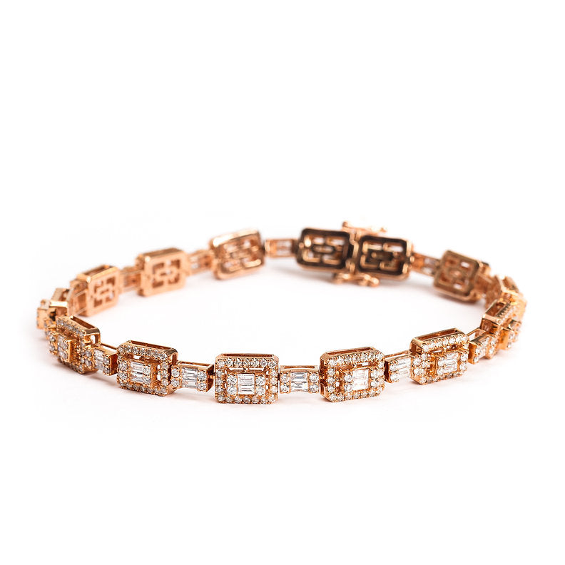 10K Baguette Diamond Bracelet