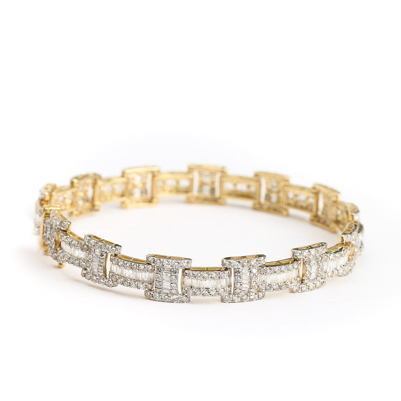 10K Baguette Diamond Bracelet