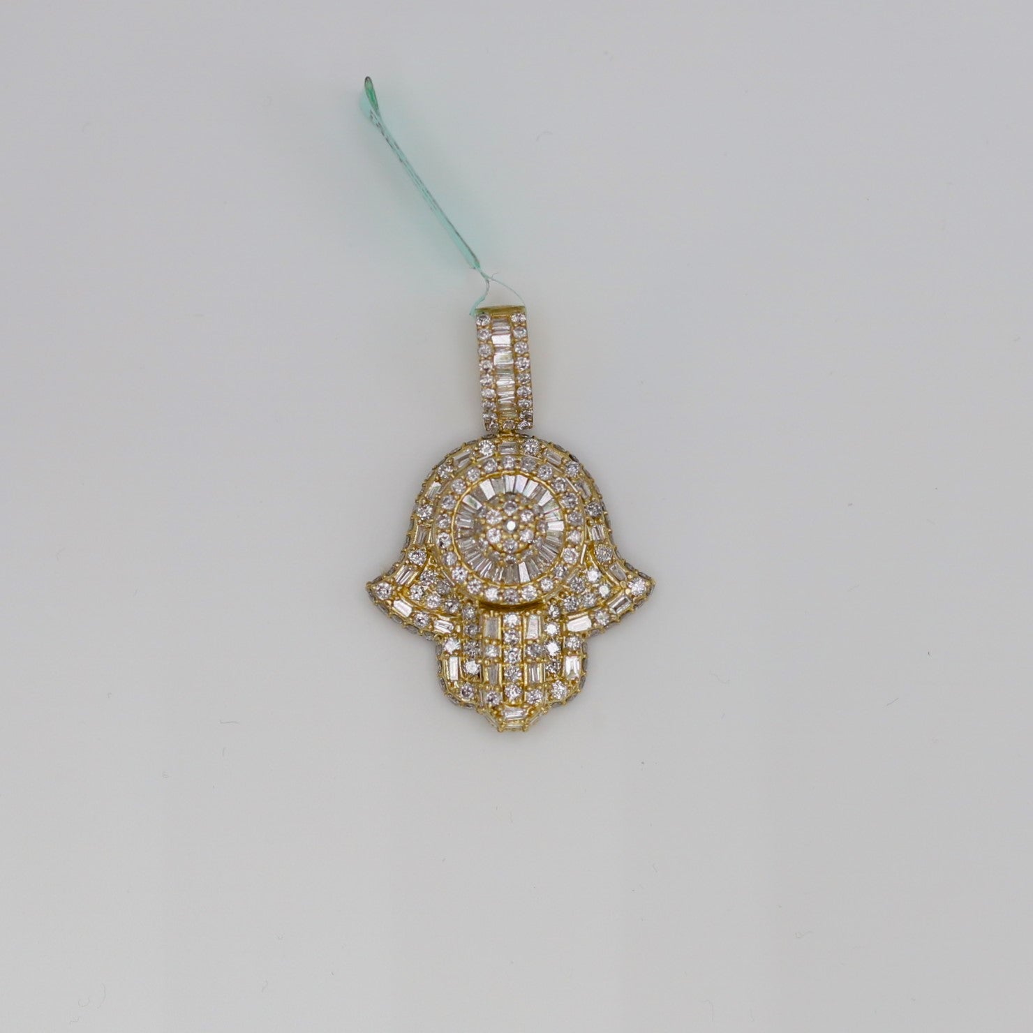 Diamond Hamsa Hand Pendant
