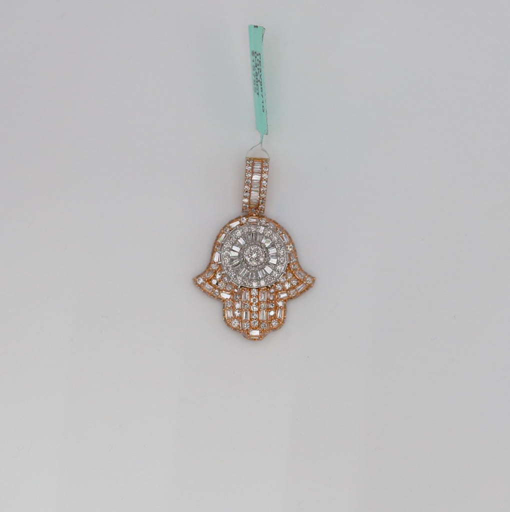 Diamond Hamsa Hand Pendant