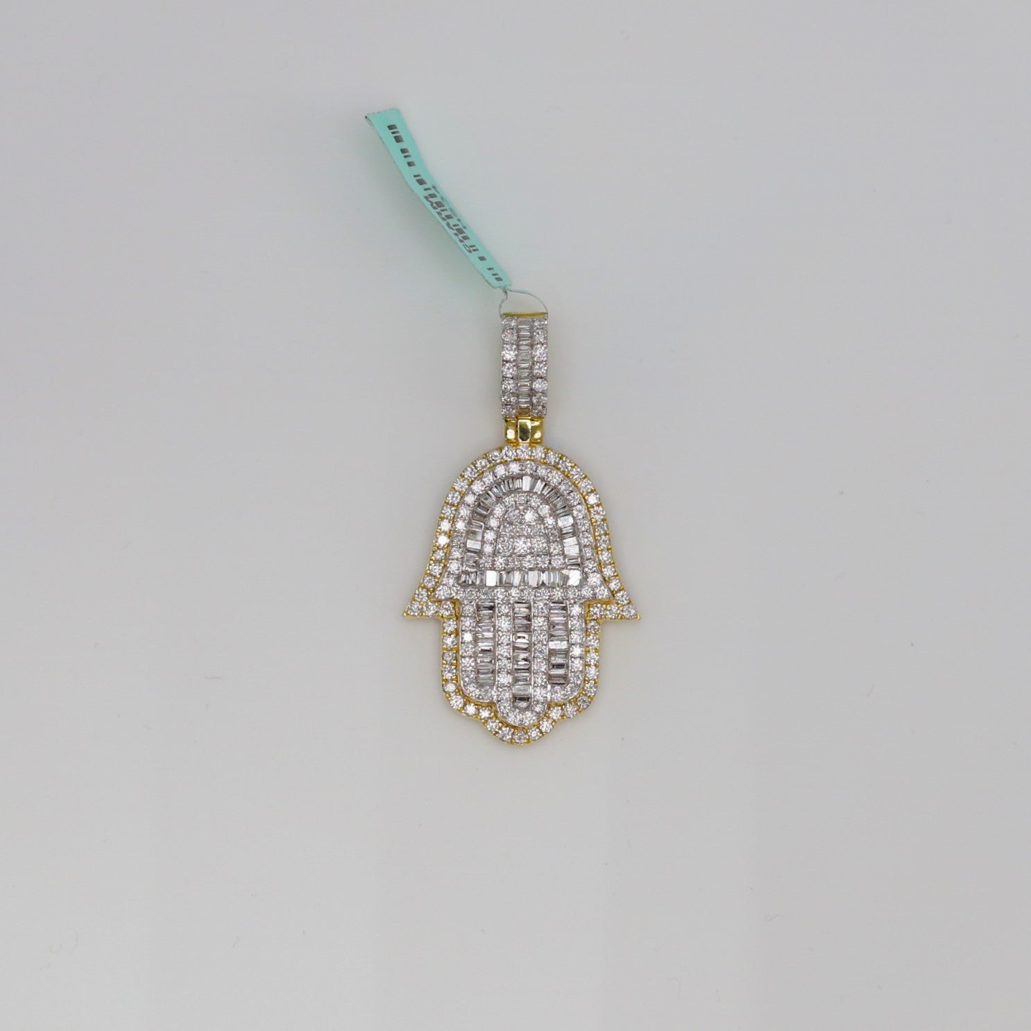 Diamond Hamsa Hand Pendant