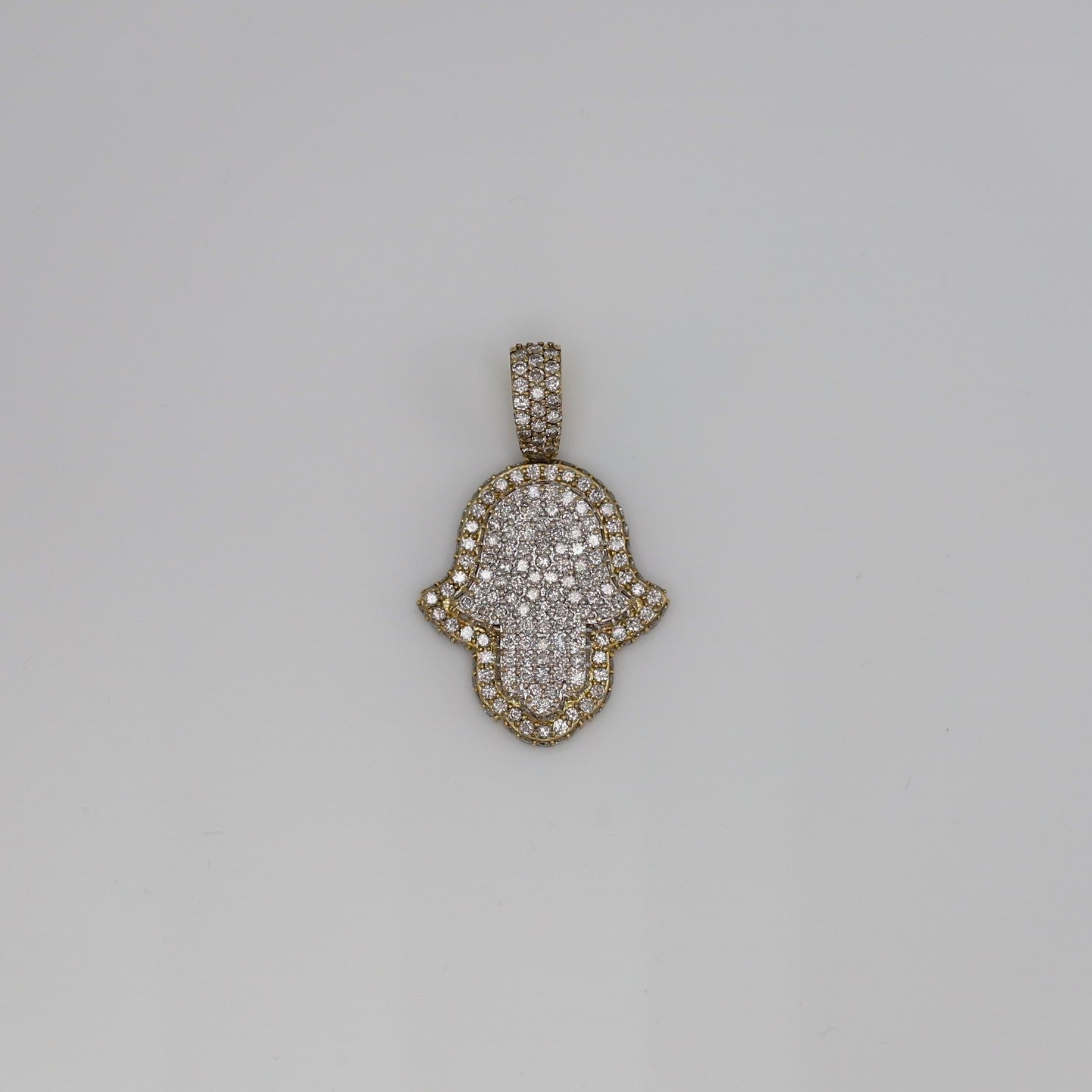 Diamond Hamsa Hand Pendant