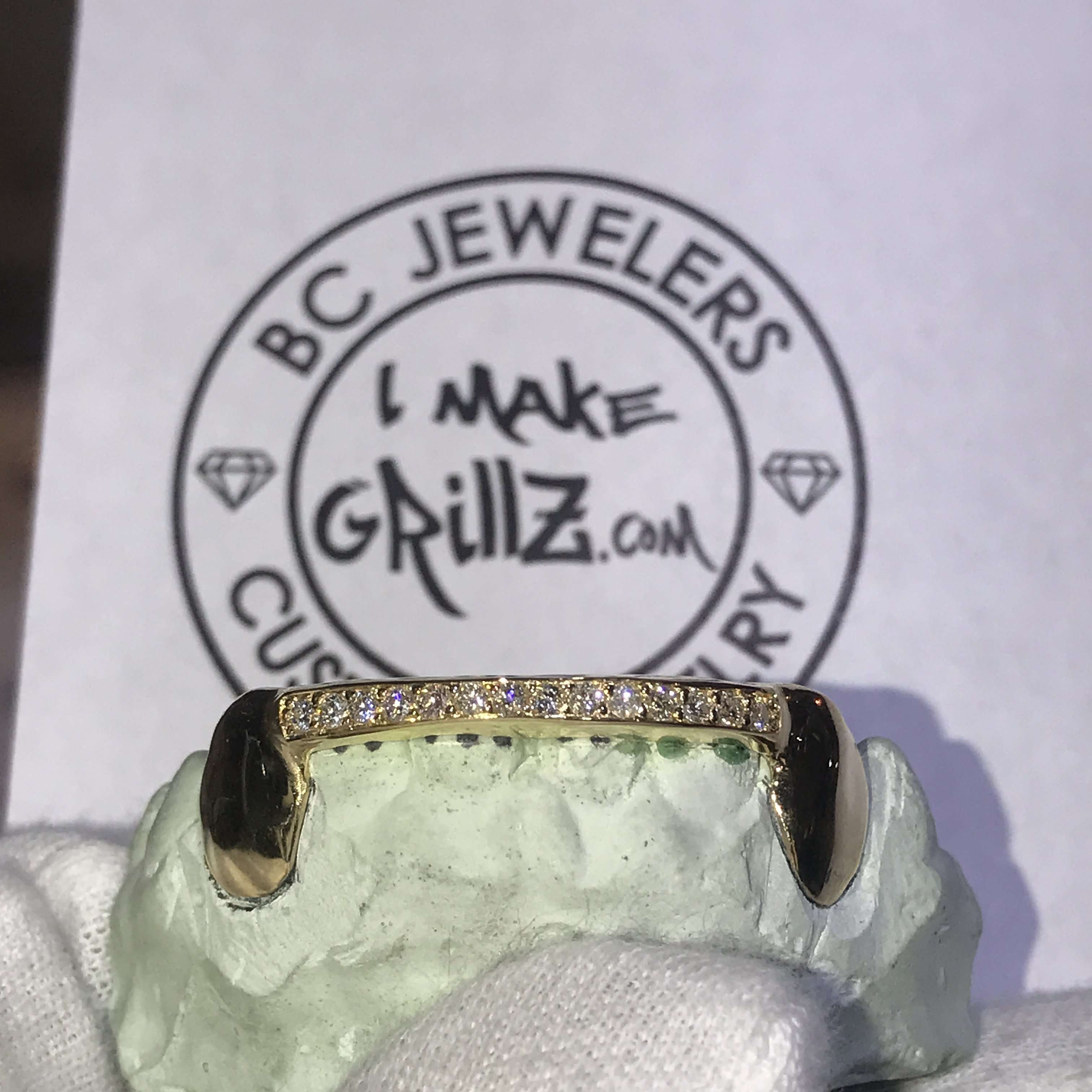 Natural Diamond Bar Grillz (One Row)