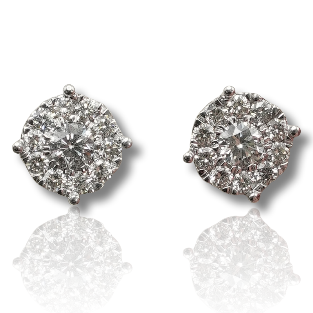 Large Cluster Diamond Earring