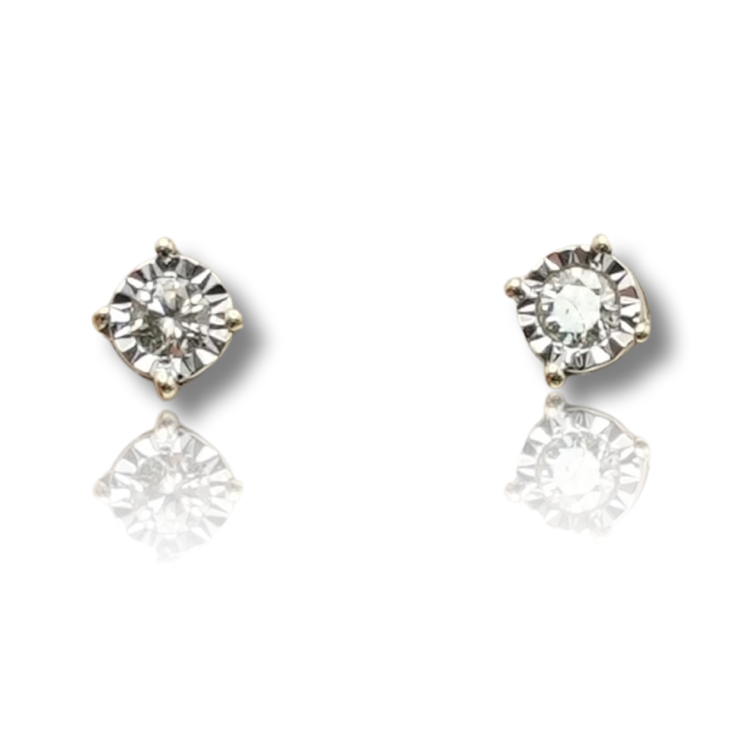 Round Solitare Diamond Earring