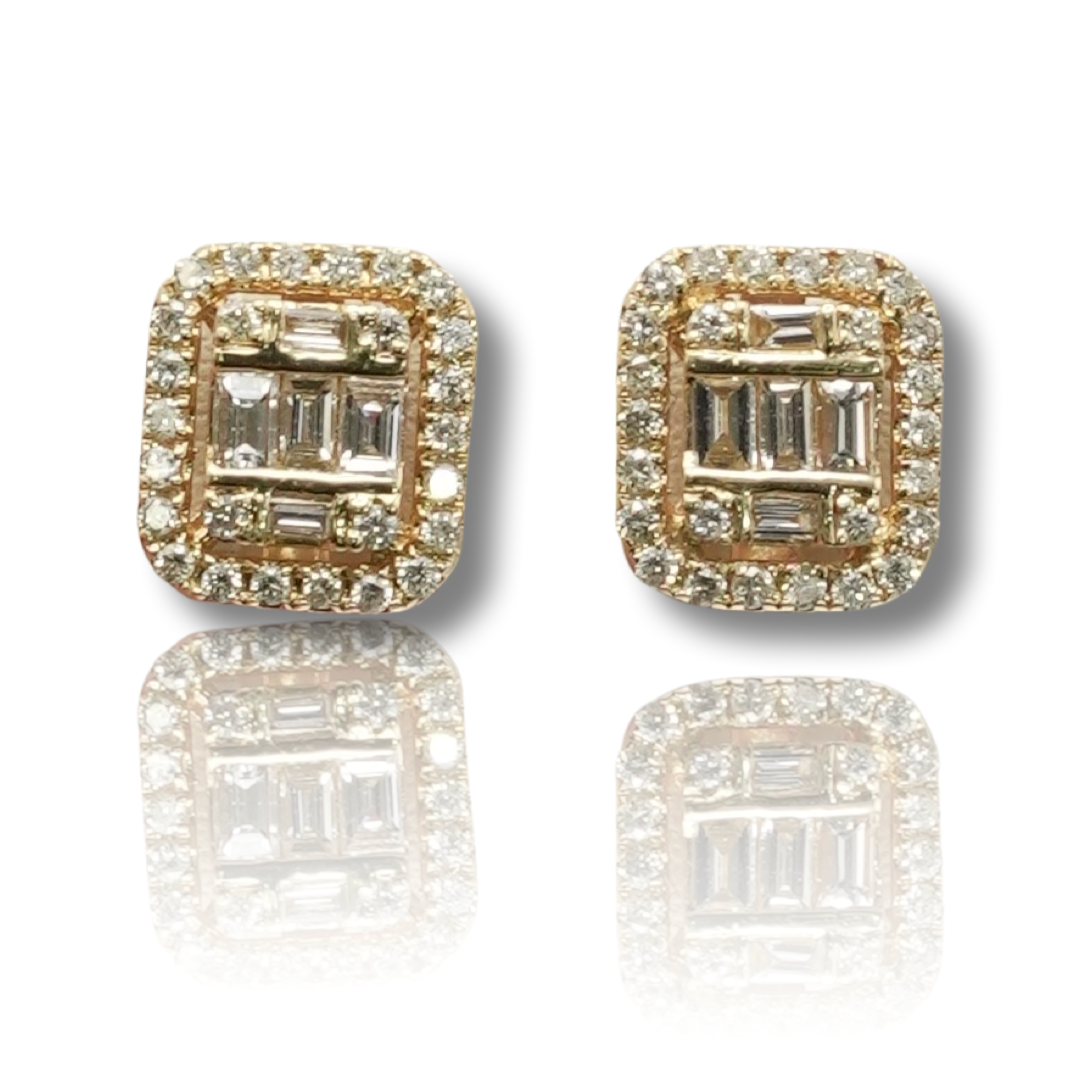 Rectangle Baguette Diamond Earring