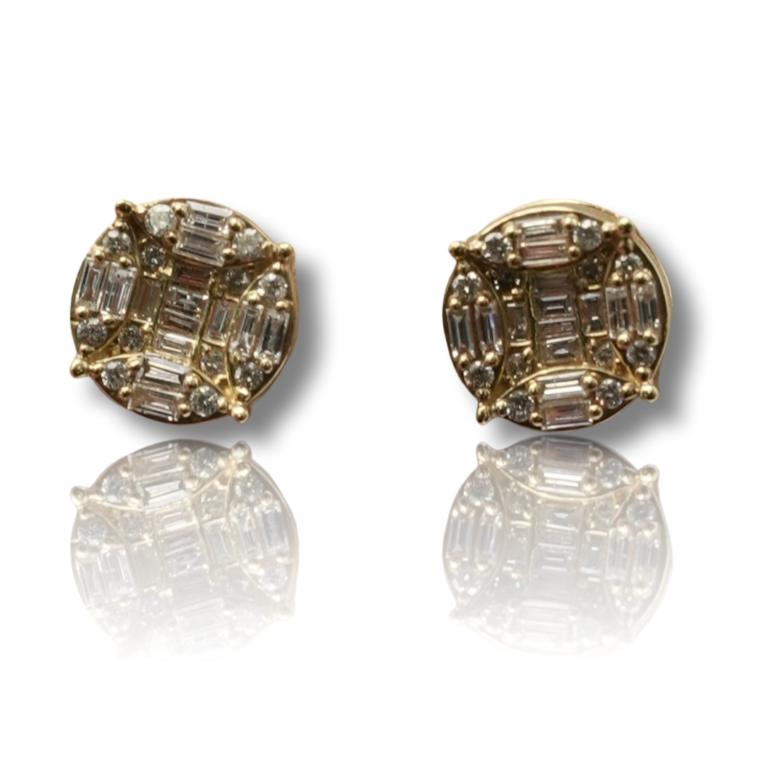 Baguette Circle Diamond Earring