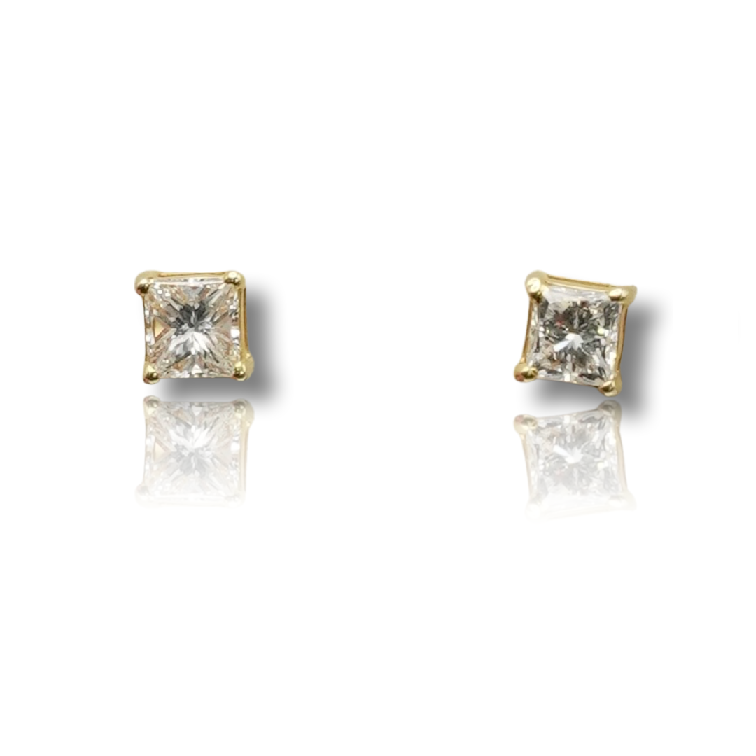 Princess Solitare Diamond Earring