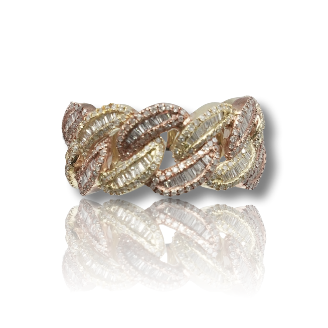 Half Eternity Diamond Cuban Ring