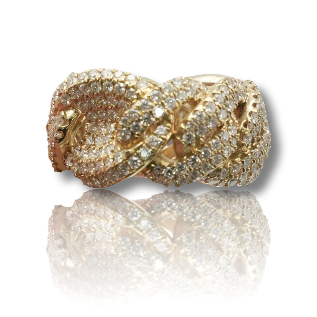 Half Eternity Diamond Cuban Ring