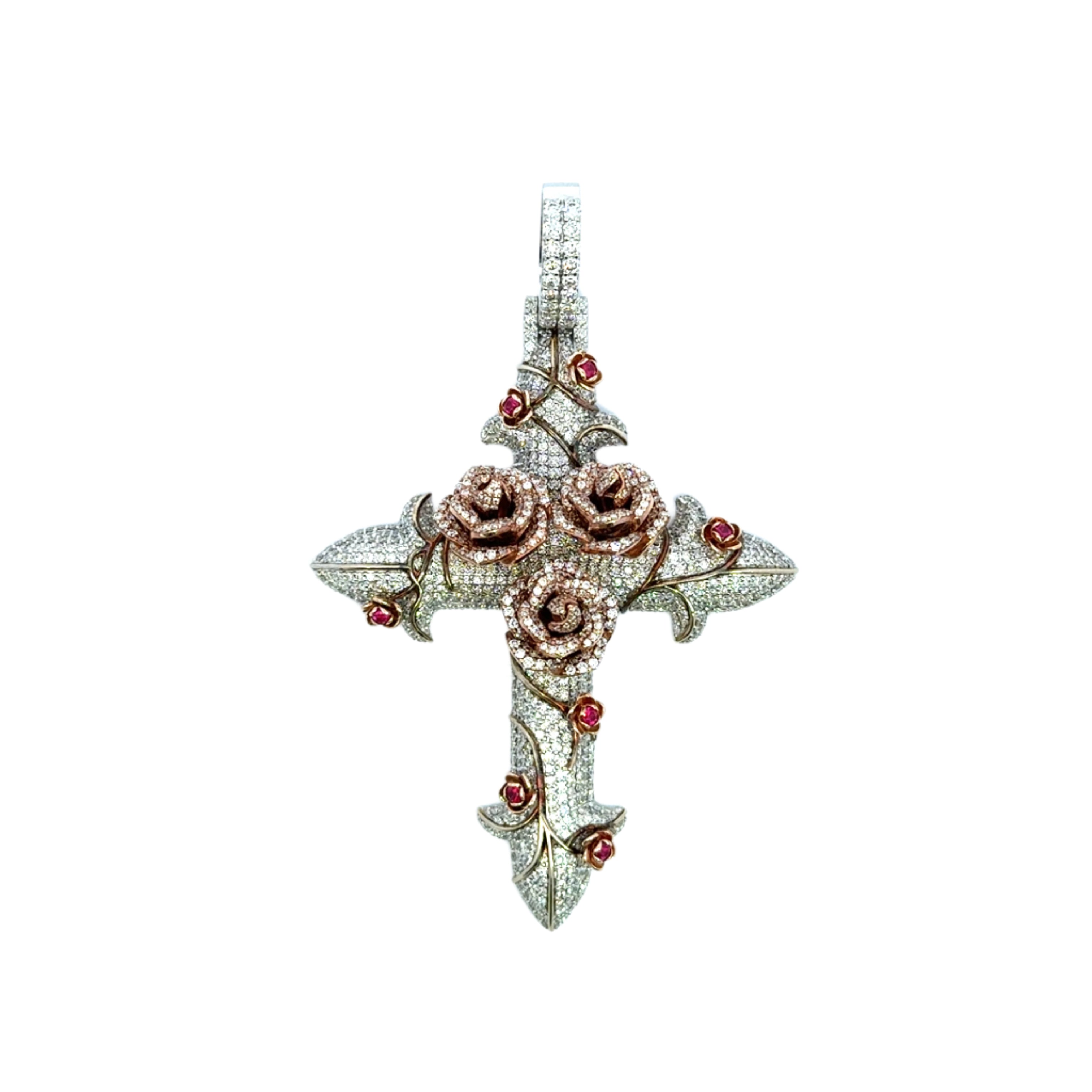Elegant Rose Cross Pendant