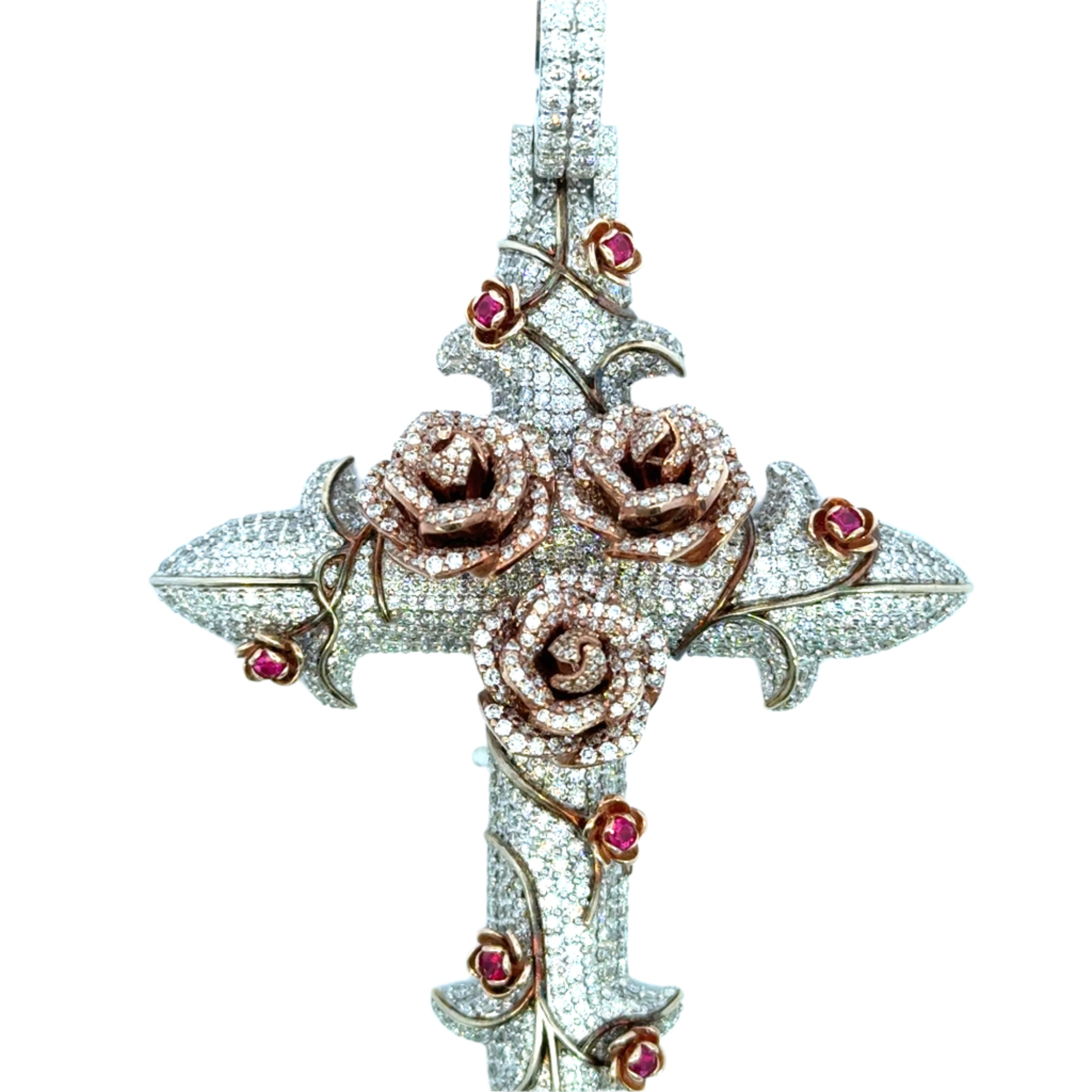 Elegant Rose Cross Pendant
