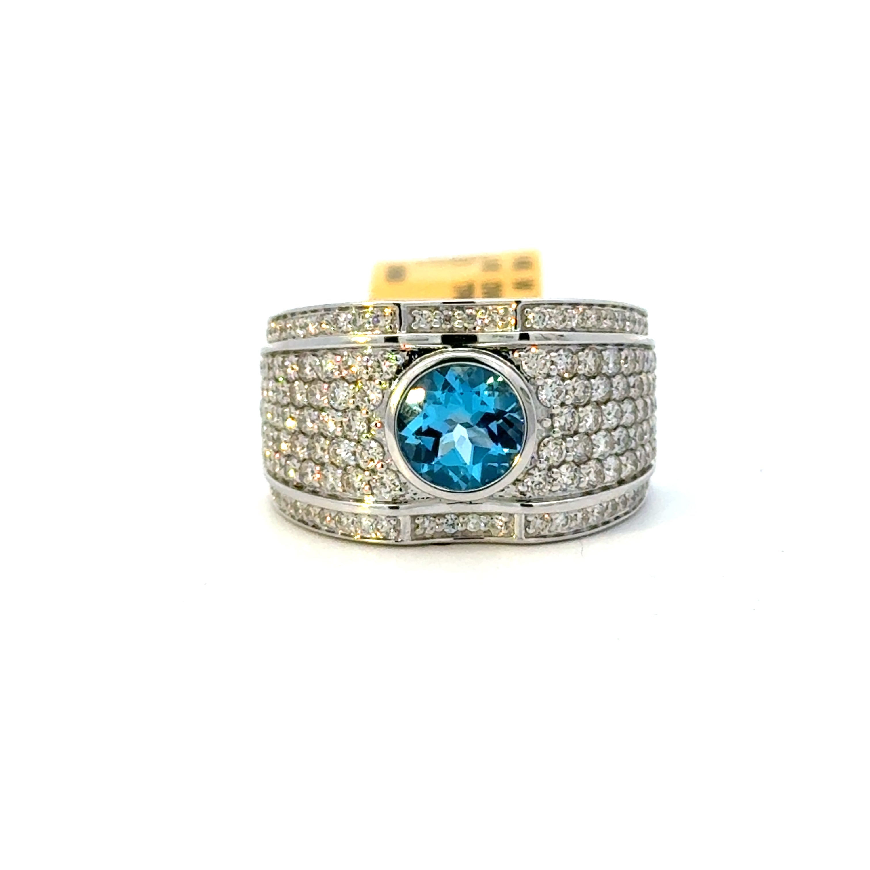 Blue Topaz and Diamond Ring