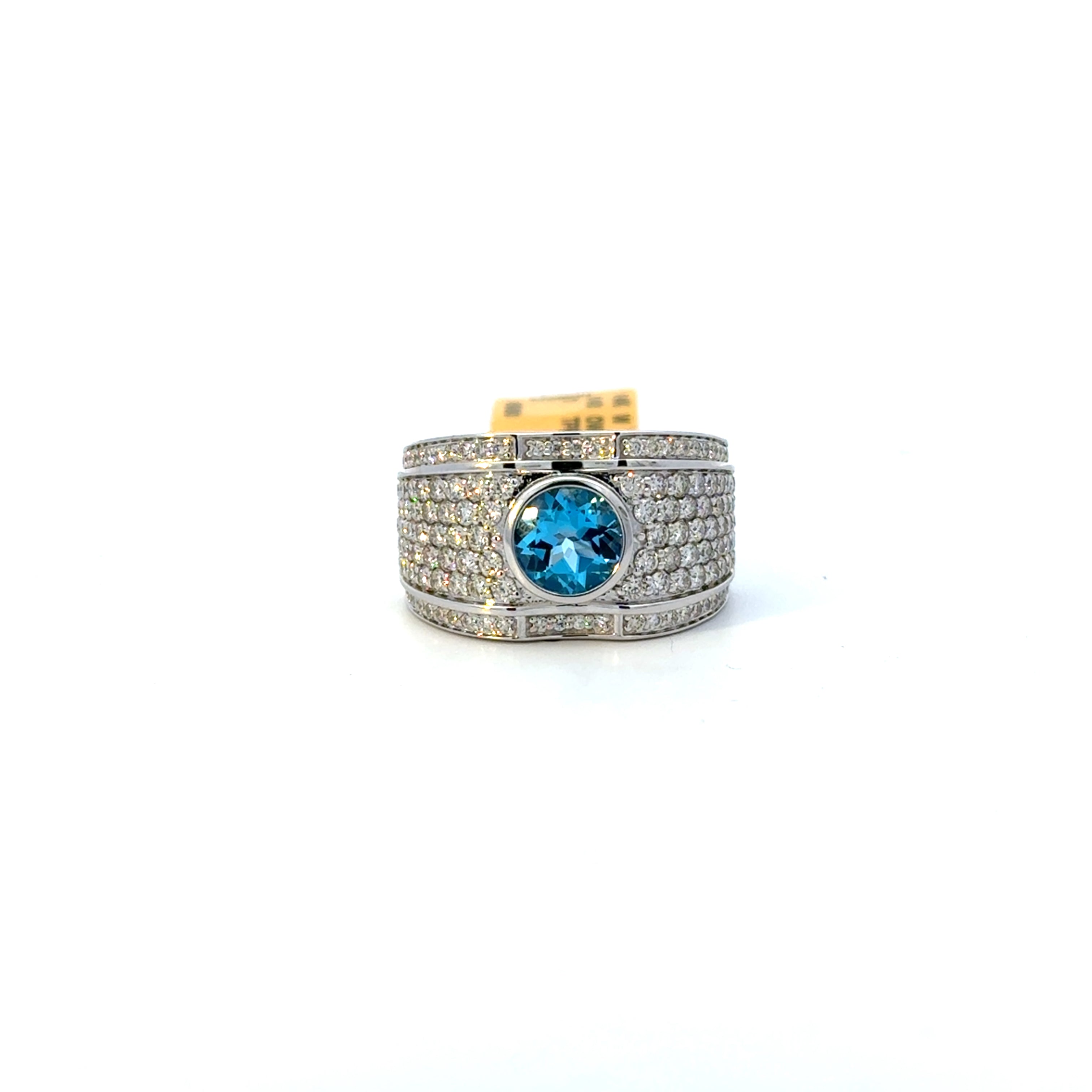 Blue Topaz and Diamond Ring