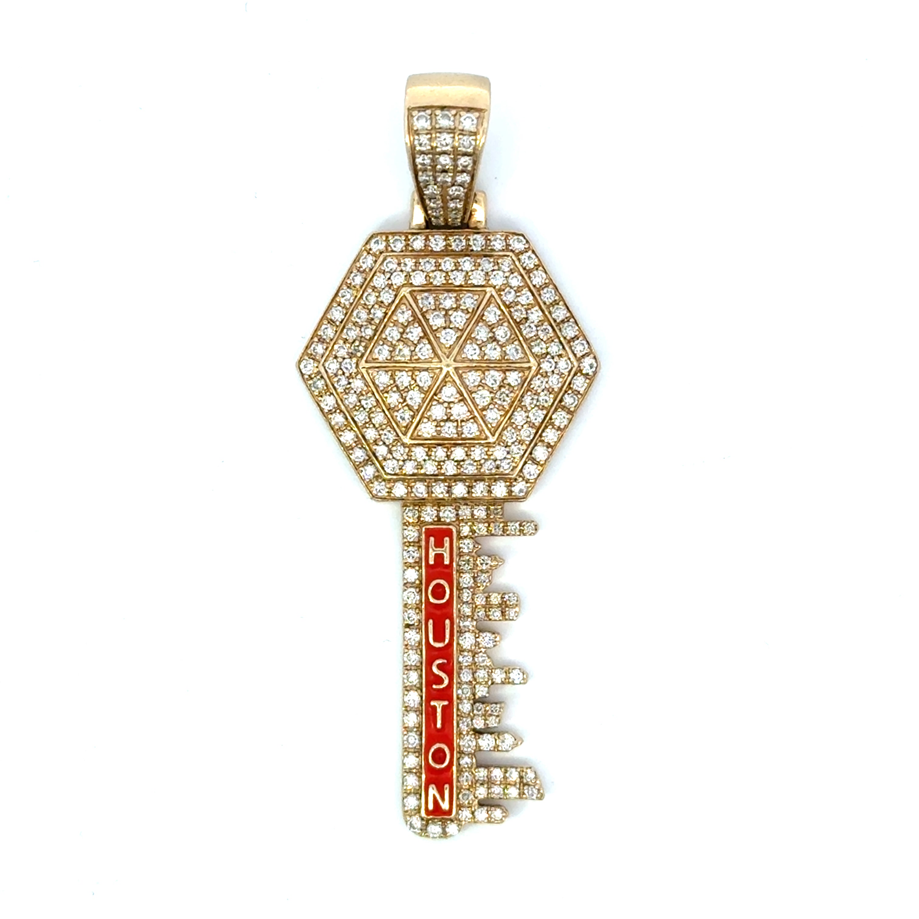 Yellow Gold Diamond 'Houston' Key Pendant