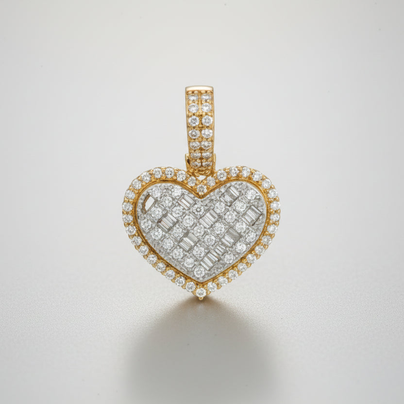 Diamond Yellow Gold Heart Pendant