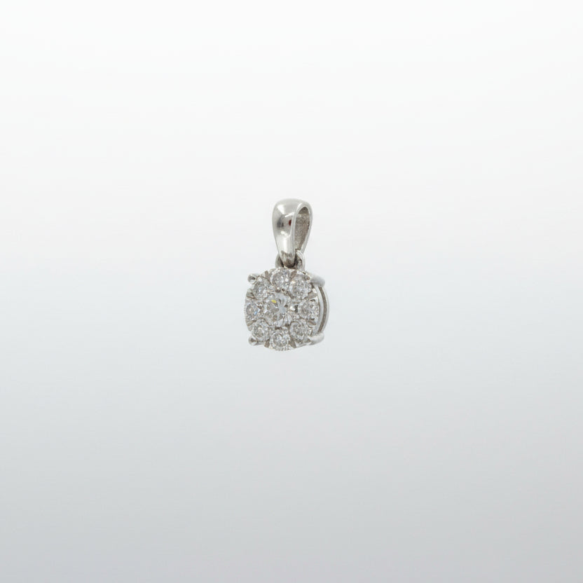 Yellow Gold Diamond Cluster Pendant