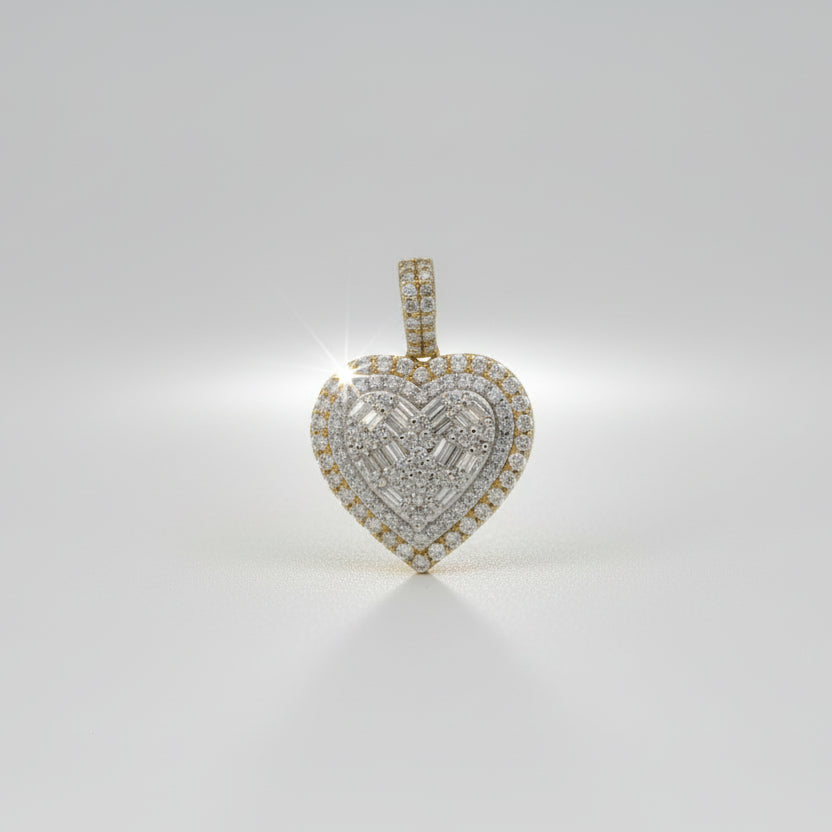 Yellow Gold Heart Diamond Pendant