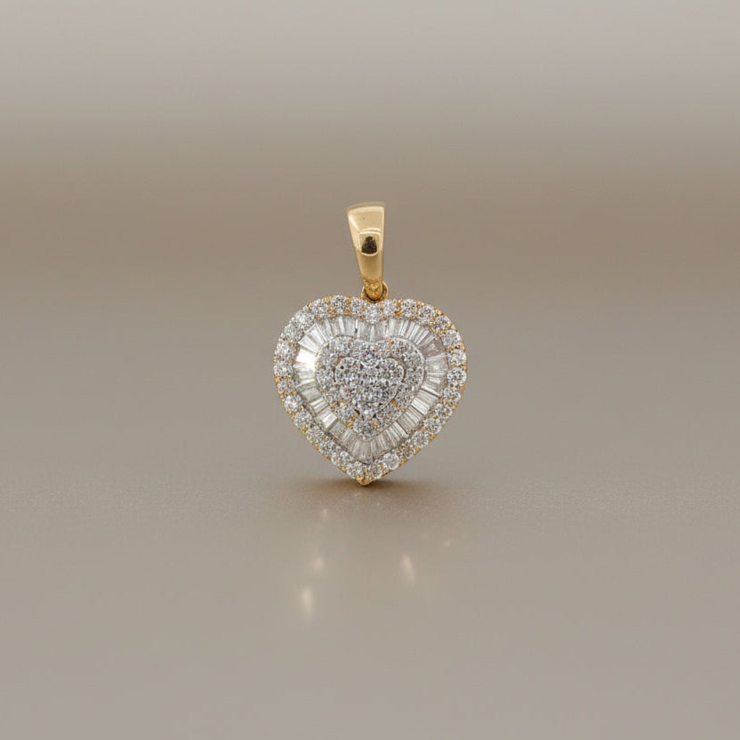 Diamond Yellow Gold Heart Pendant