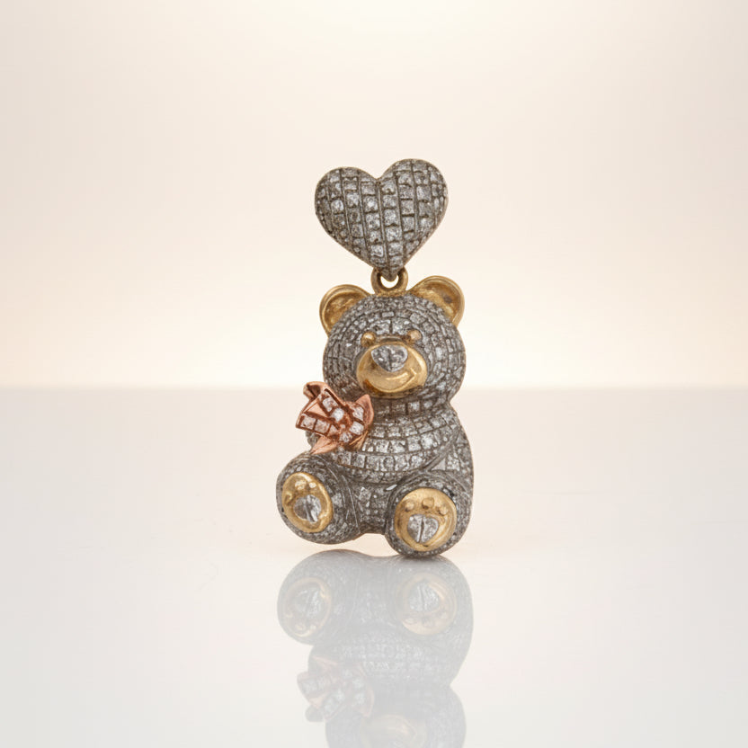 Diamond Teddy Bear Pendant