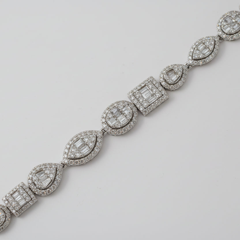 Multi-Shape Diamond Tennis Bracelet