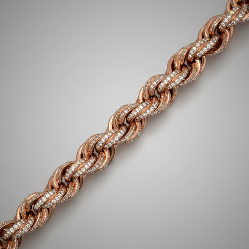 Rose Gold Diamond Rope Bracelet