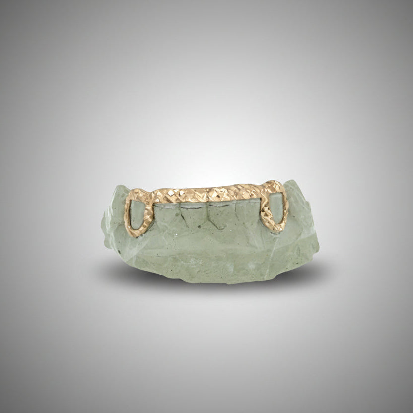 2 Piece + Diamond dust/Cut Front and Back Bar Grillz