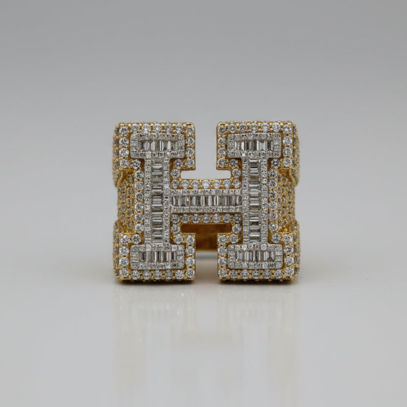 Diamond Initial 'H' Ring