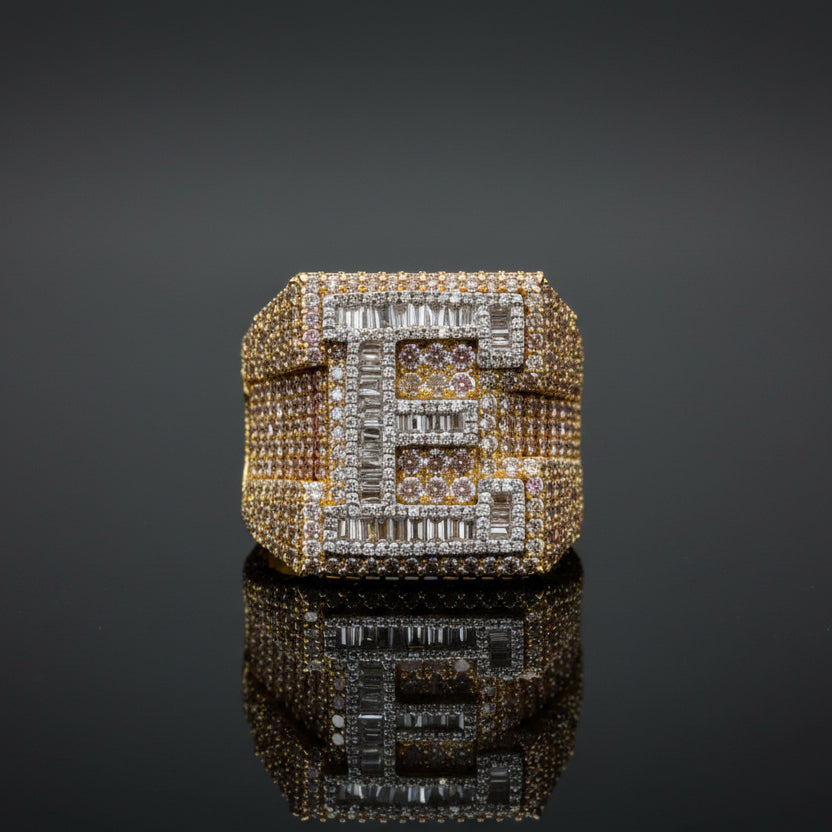 Diamond Initial 'E' Ring