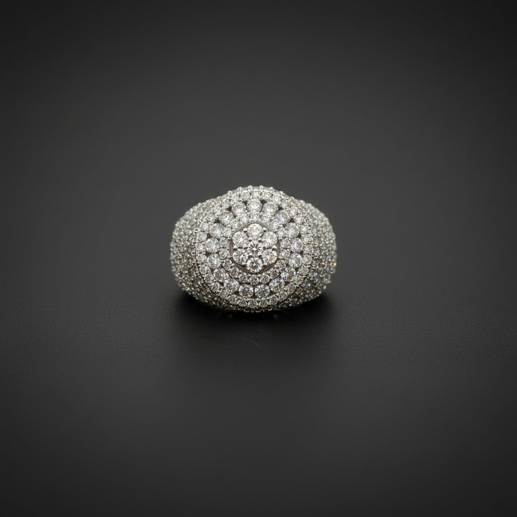 White Gold Diamond Dome Ring