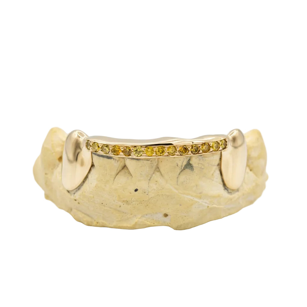 Natural Yellow Canary Diamond Bar Grillz (One Row)