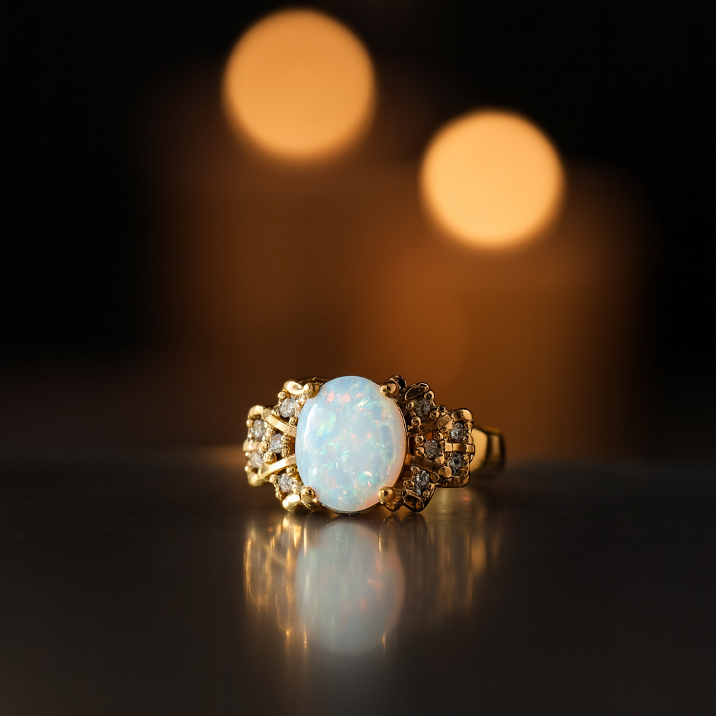 Opal and Diamond Ring
